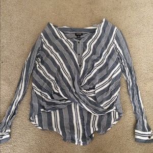 Blue and white blouse